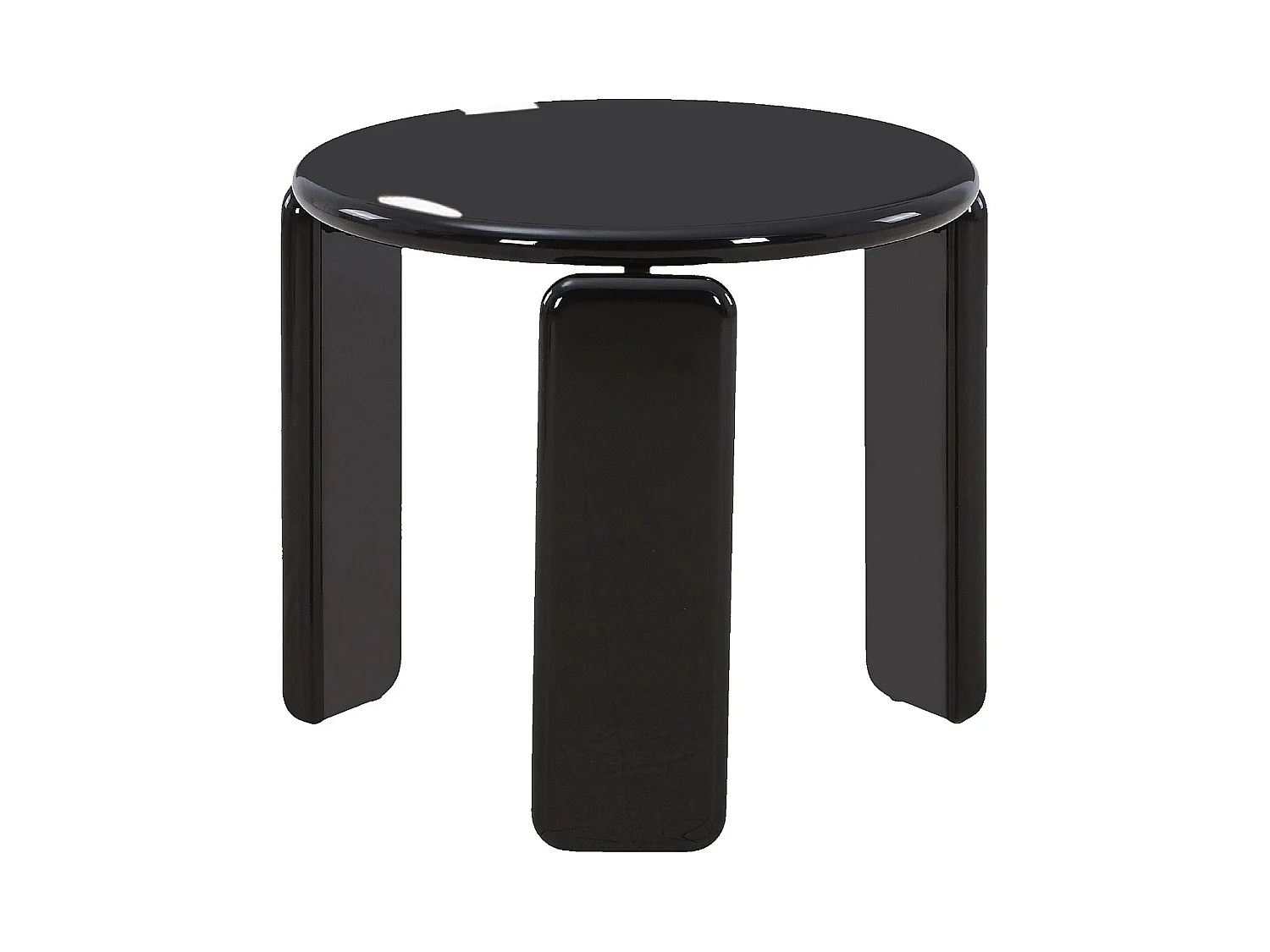 Habitat - Table d'appoint ronde laquée - Noir - Balma