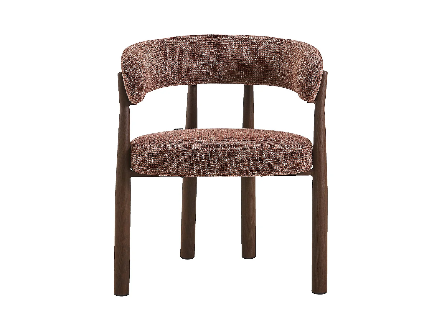 Habitat - Lot de 2 chaises en tissu et métal finition noyer avec accoudoirs - Terracotta - Bryne