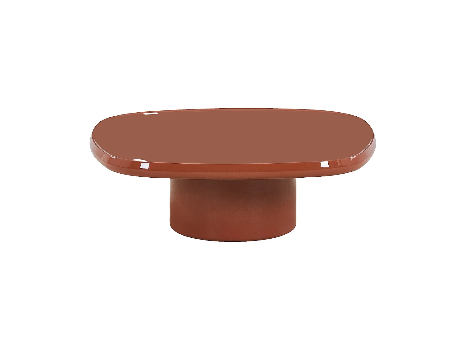 Habitat - Table basse carrée laquée - Orange brique - Luna
