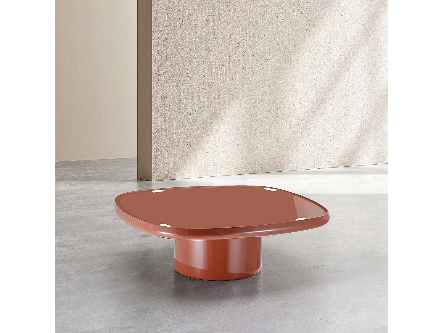 Habitat - Table basse carrée laquée - Orange brique - Luna