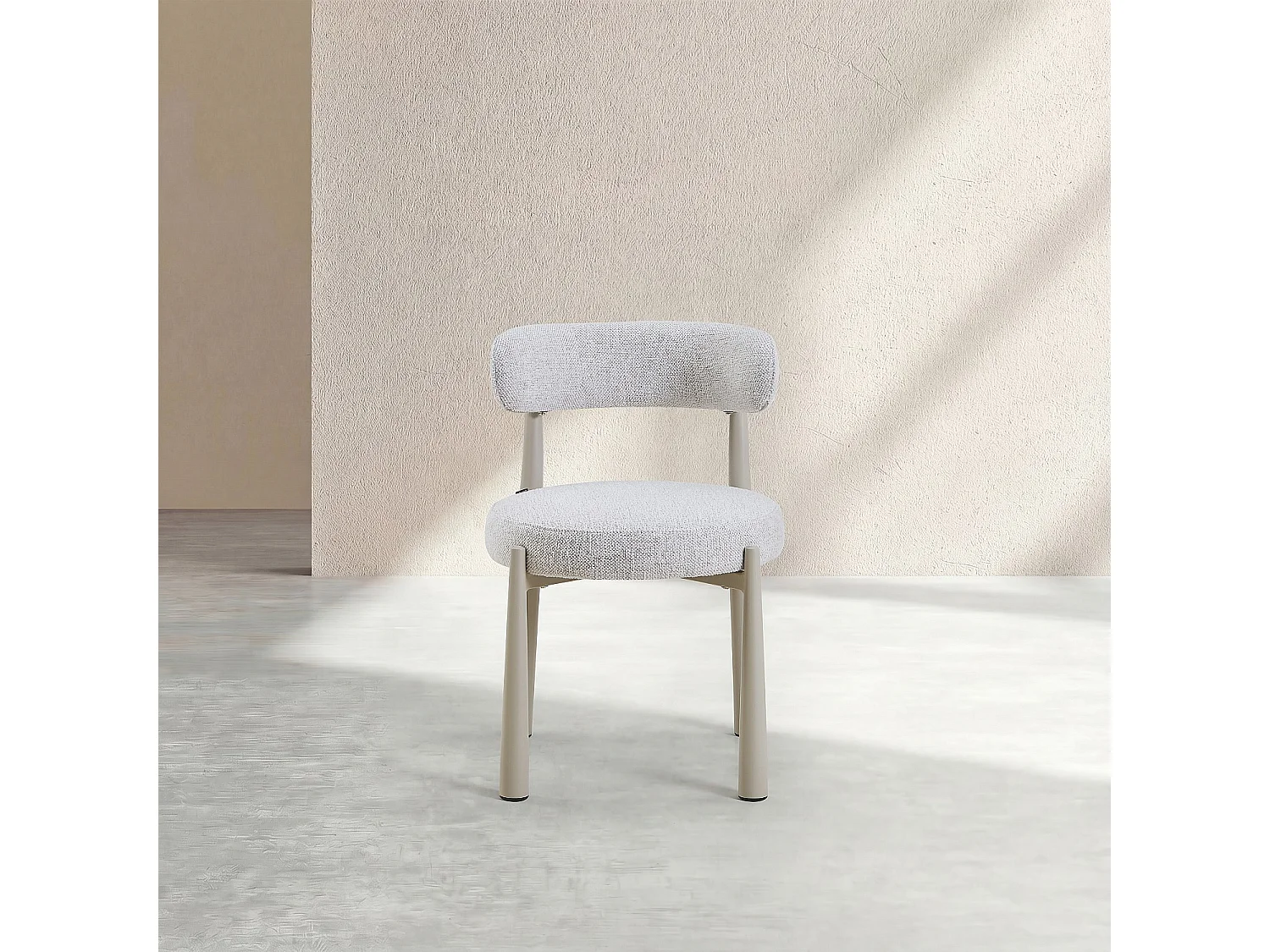Habitat - Lot de 2 chaises en tissu et métal crème - Ivoire - Bryne