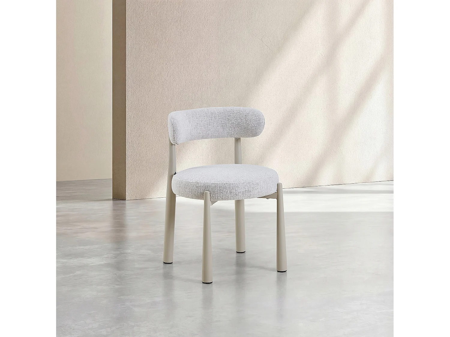 Habitat - Lot de 2 chaises en tissu et métal crème - Ivoire - Bryne