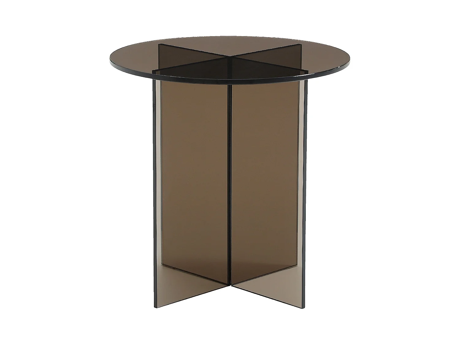 Habitat - Table d'appoint ronde en verre trempé - Brun cendré - Design by Céline Mognon Fichet - Elory