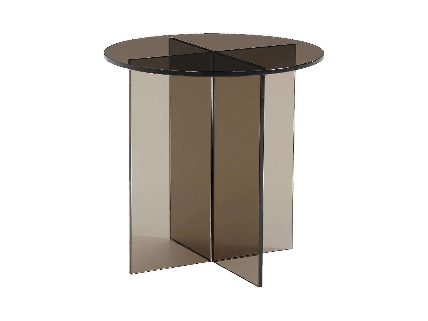 Habitat - Table d'appoint ronde en verre trempé - Brun cendré - Design by Céline Mognon Fichet - Elory