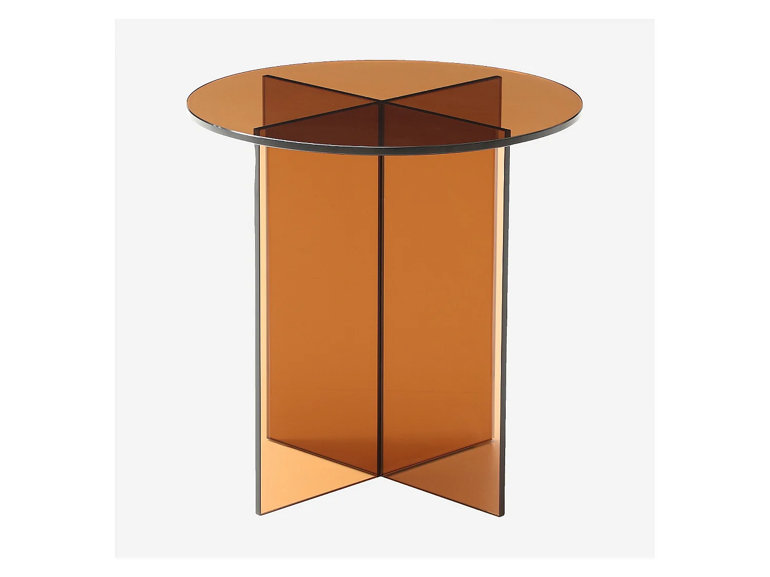 Habitat - Table d'appoint ronde en verre trempé - Marron ambré - Design by Céline Mognon Fichet - Elory