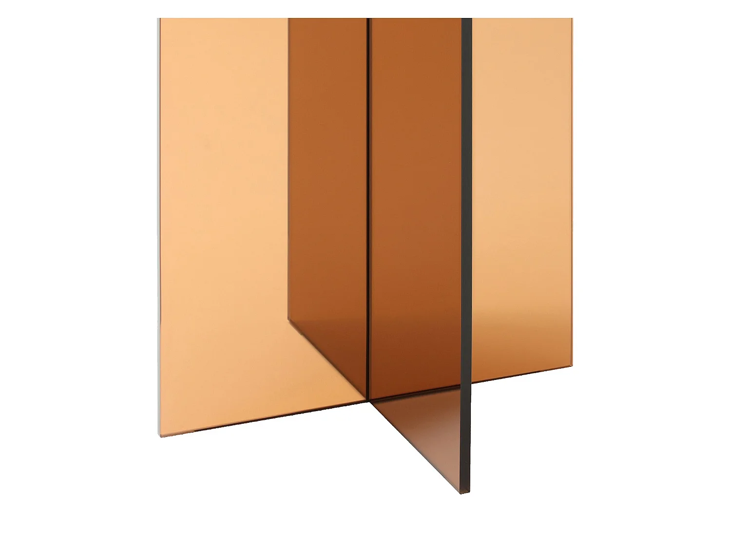 Habitat - Table d'appoint ronde en verre trempé - Marron ambré - Design by Céline Mognon Fichet - Elory