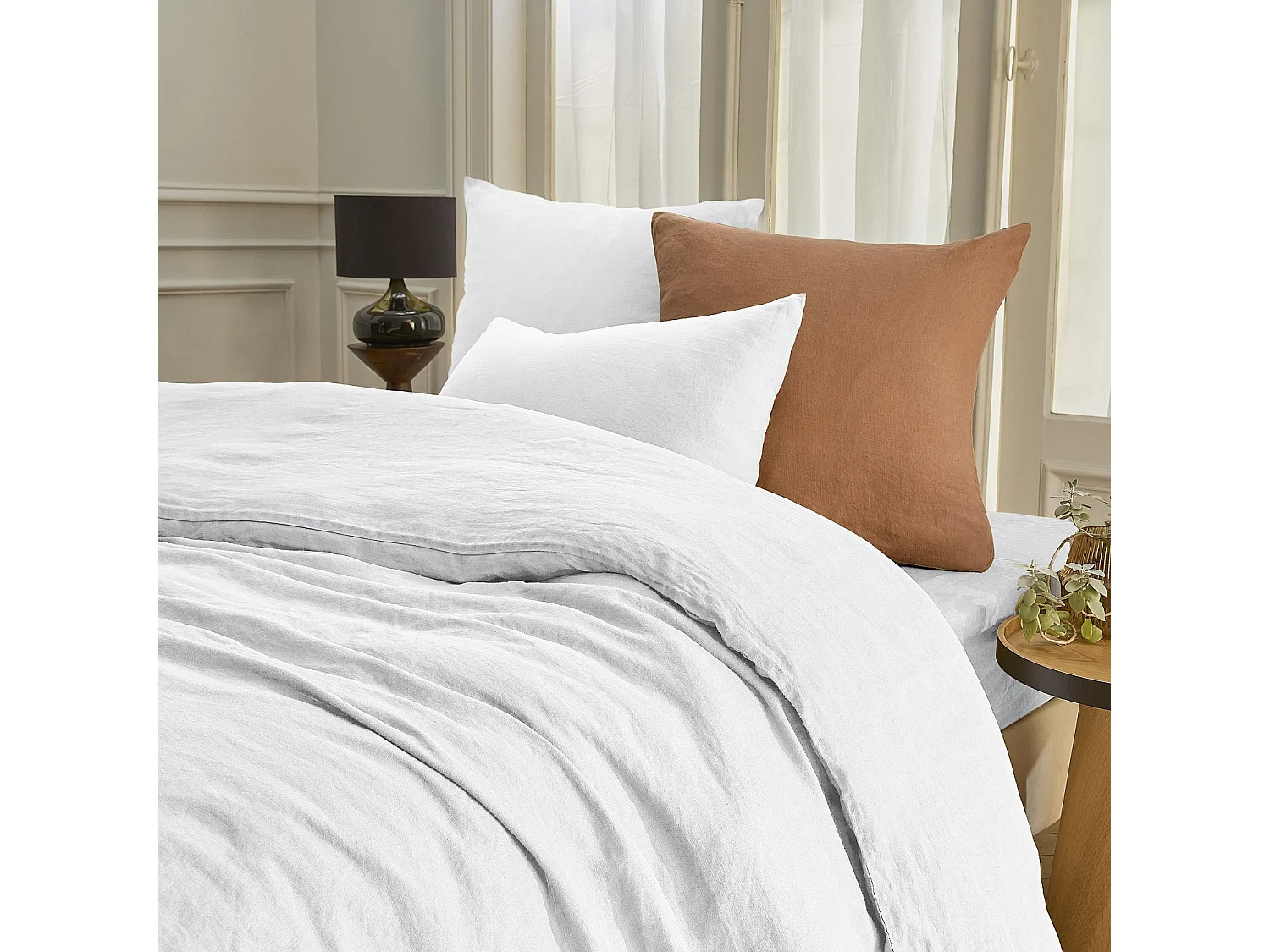 Habitat - Housse de couette en lin - 260 x 240 cm - Blanc - Brunel