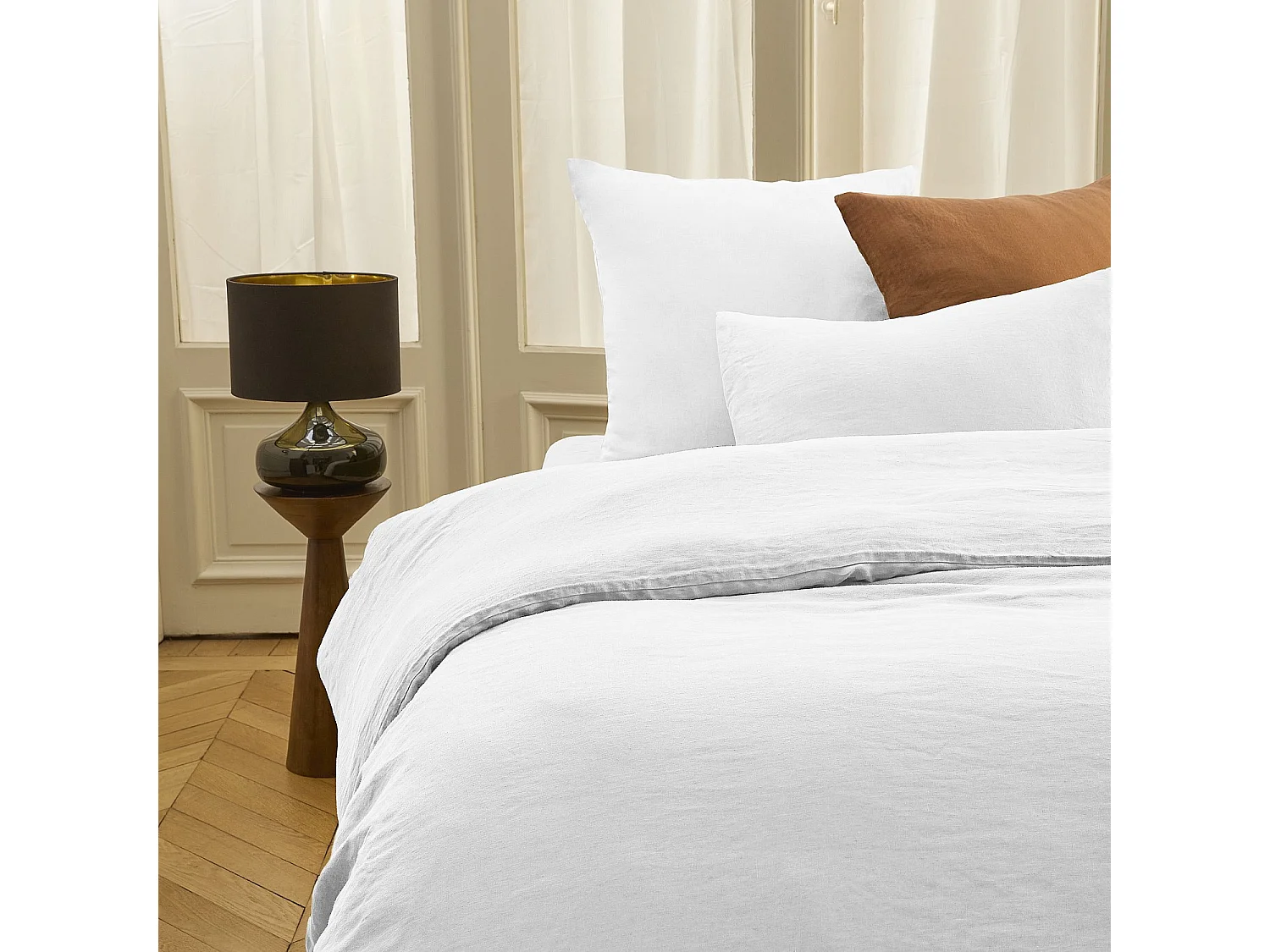 Habitat - Housse de couette en lin - 260 x 240 cm - Blanc - Brunel