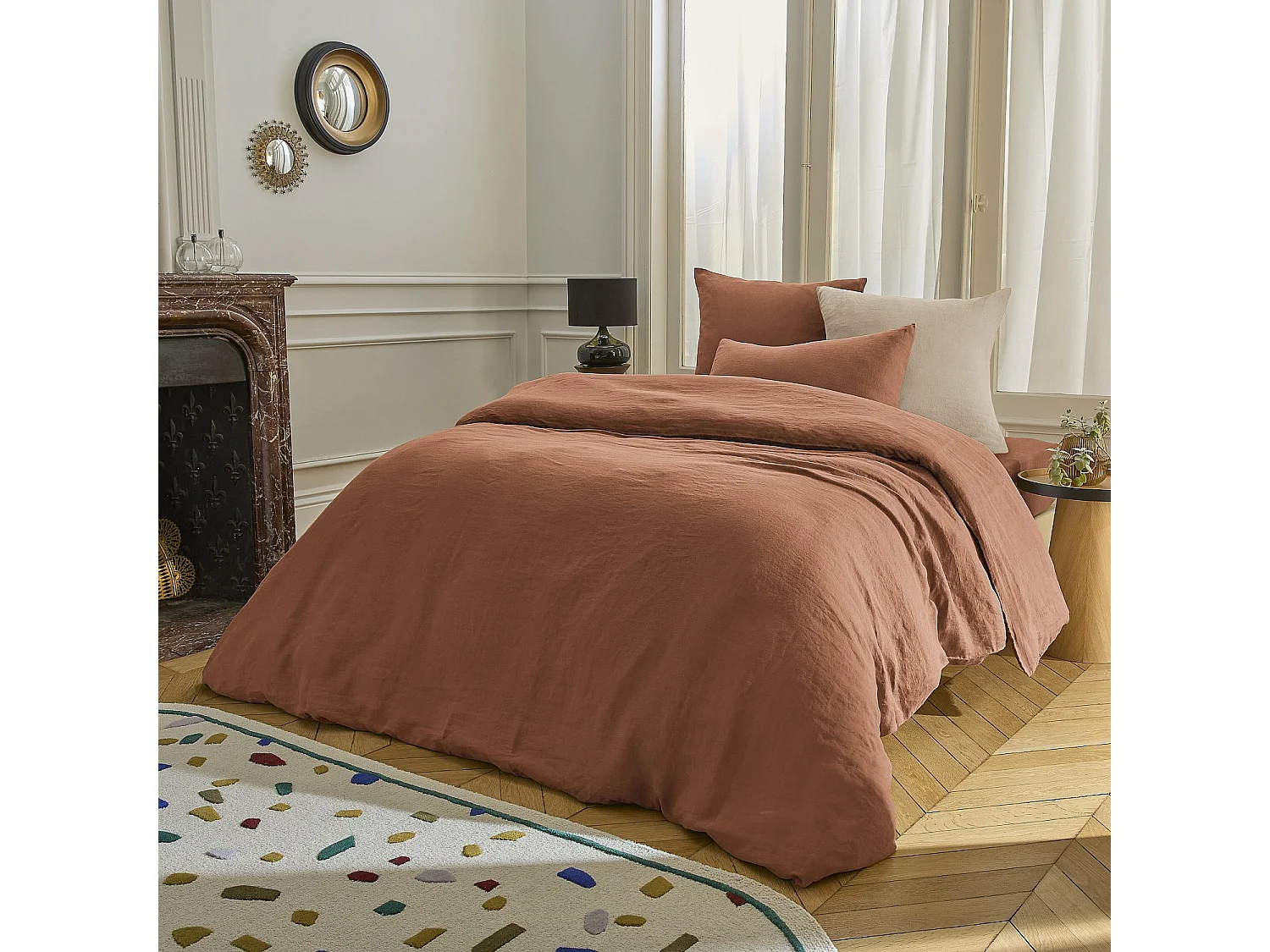 Habitat - Housse de couette en lin - 240 x 220 cm - Brun - Brunel