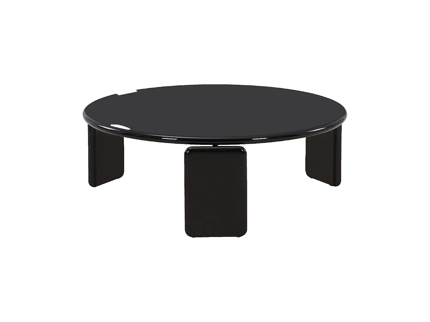 Habitat - Table basse ronde laquée - Noir - Balma