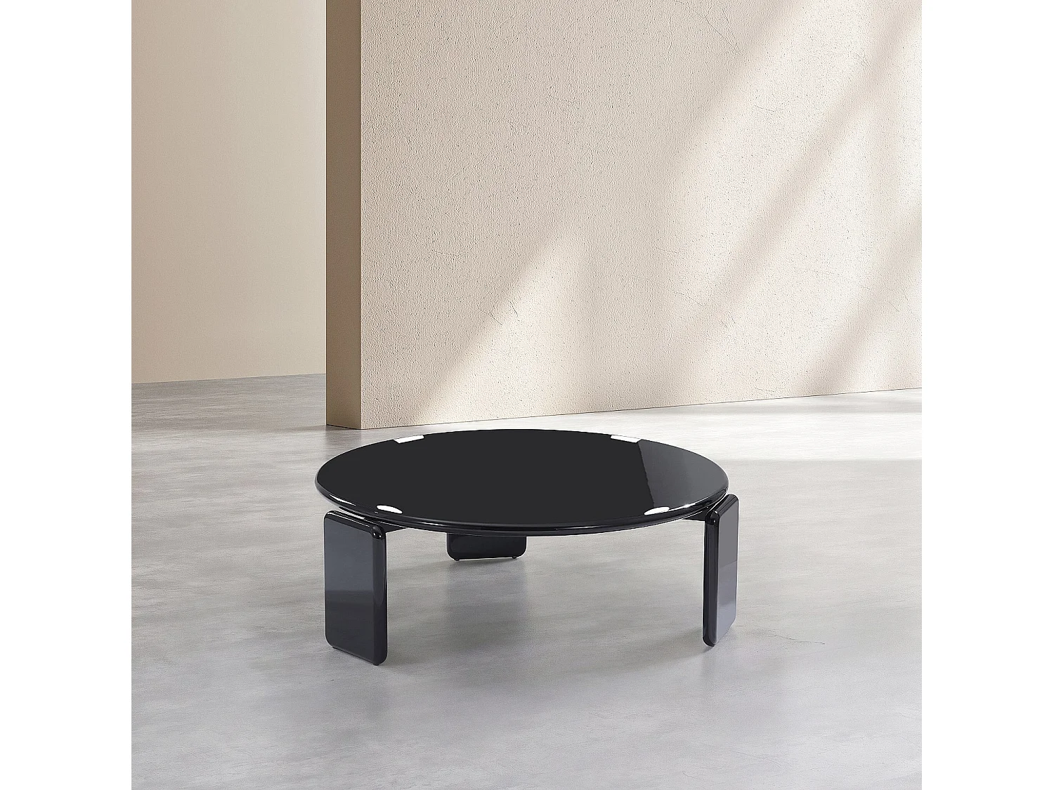 Habitat - Table basse ronde laquée - Noir - Balma