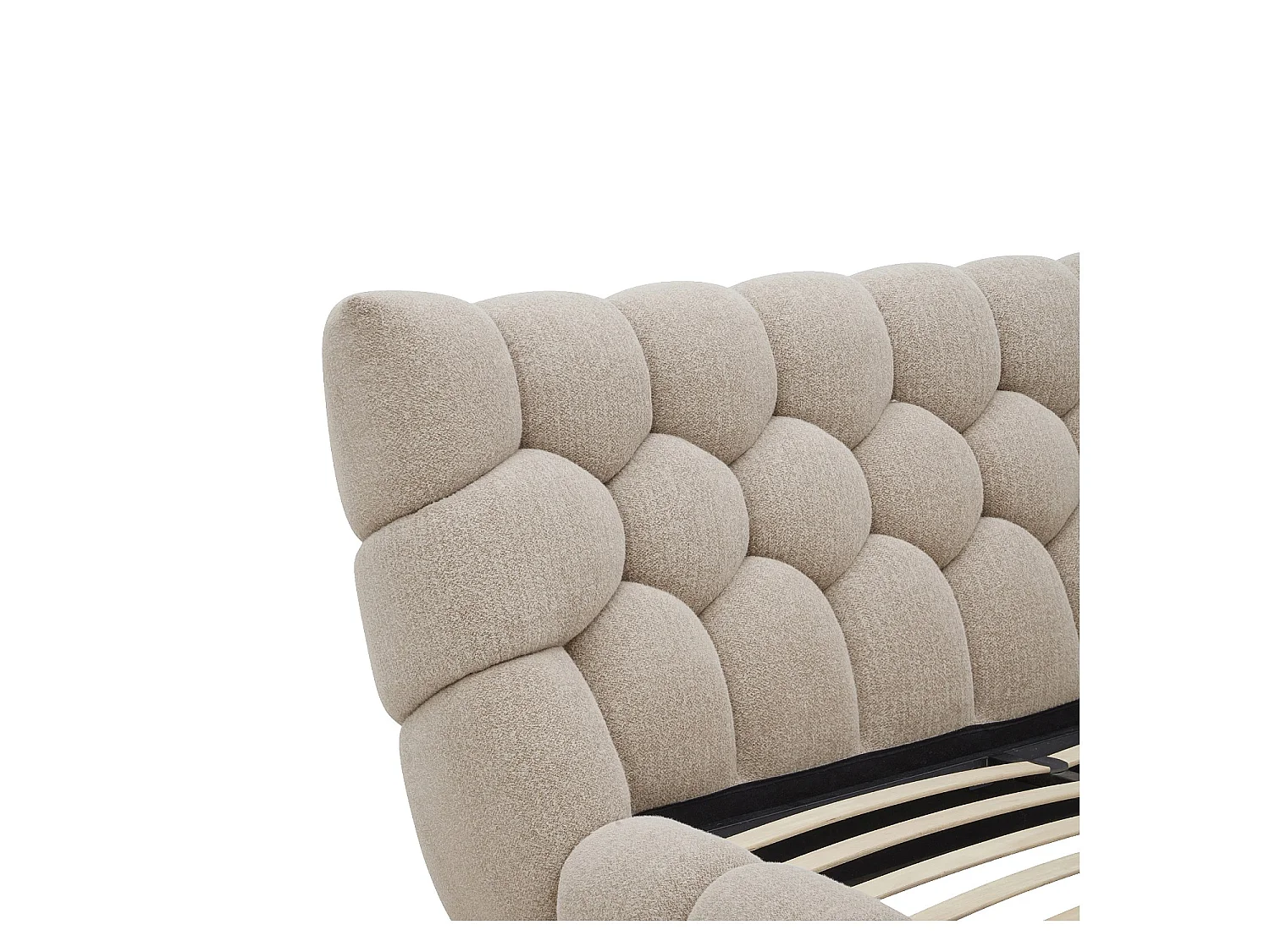 Habitat - Lit 160 x 200 cm en tissu matelassé - Taupe - Cefalu