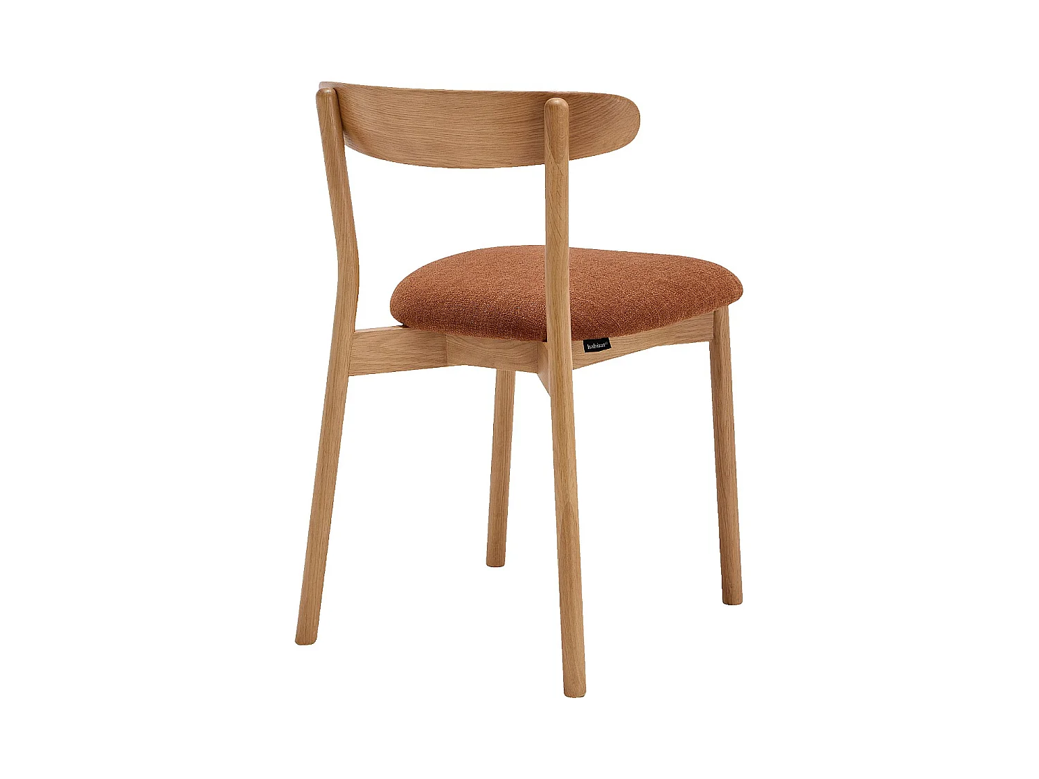 Habitat - Lot de 2 chaises en tissu texturé et chêne massif - Terracotta - Hayden