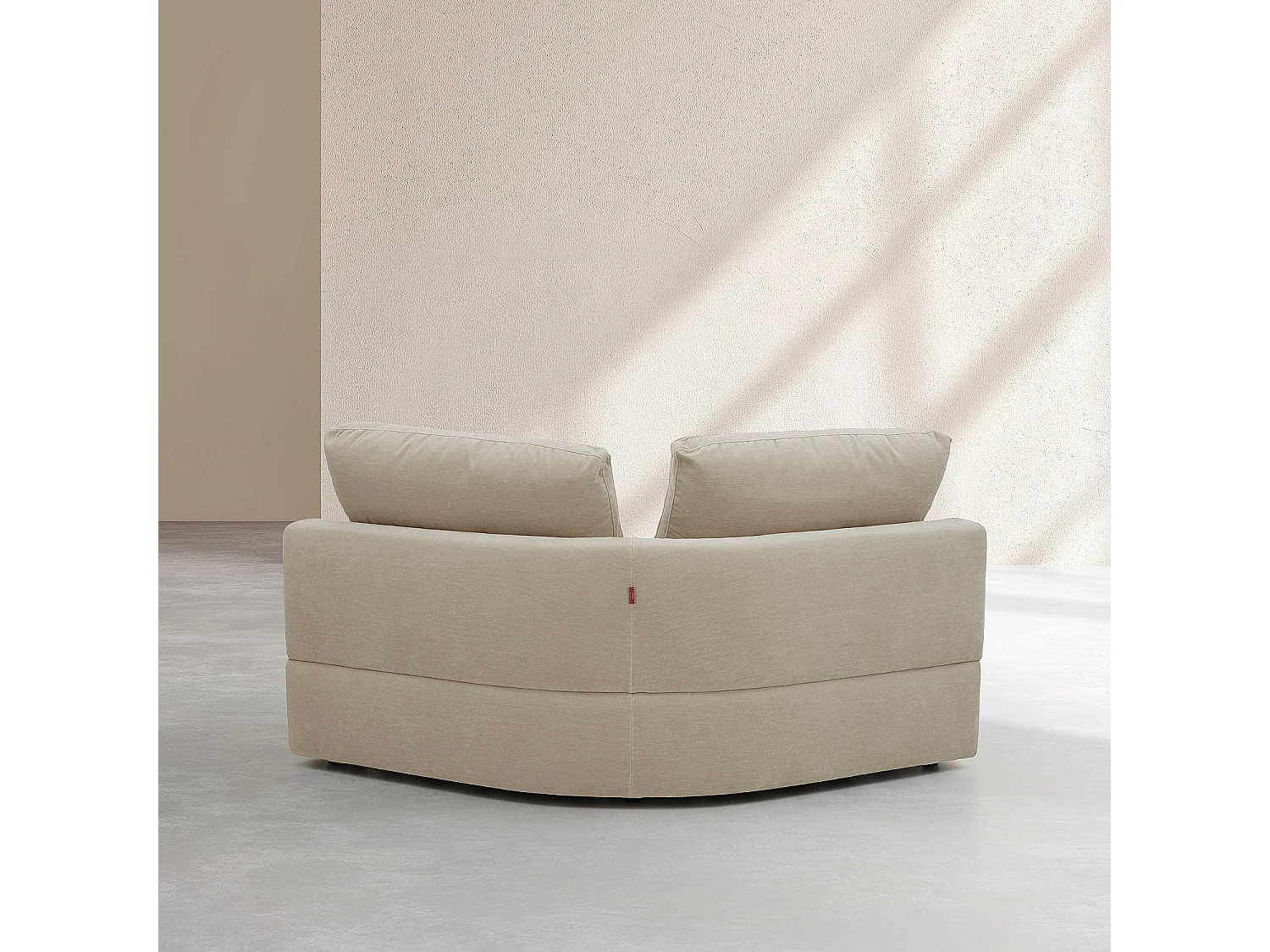 Habitat - Module d'angle incurvé en tissu - Beige meringue - Ameria