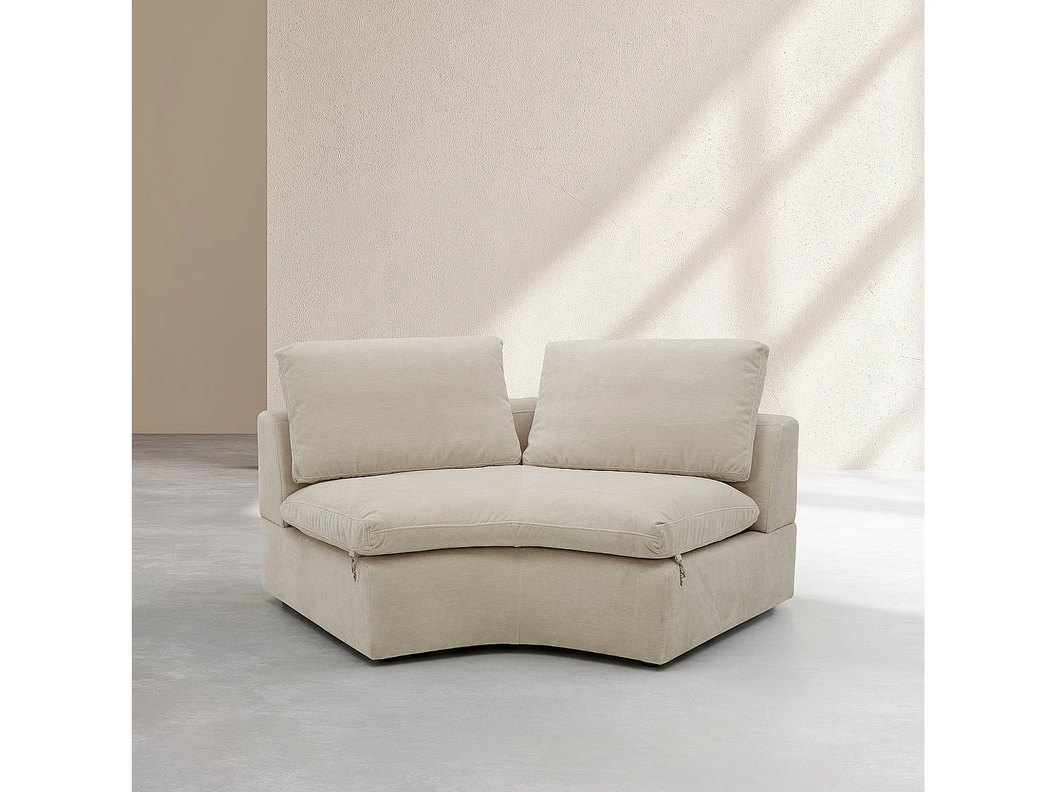 Habitat - Module d'angle incurvé en tissu - Beige meringue - Ameria