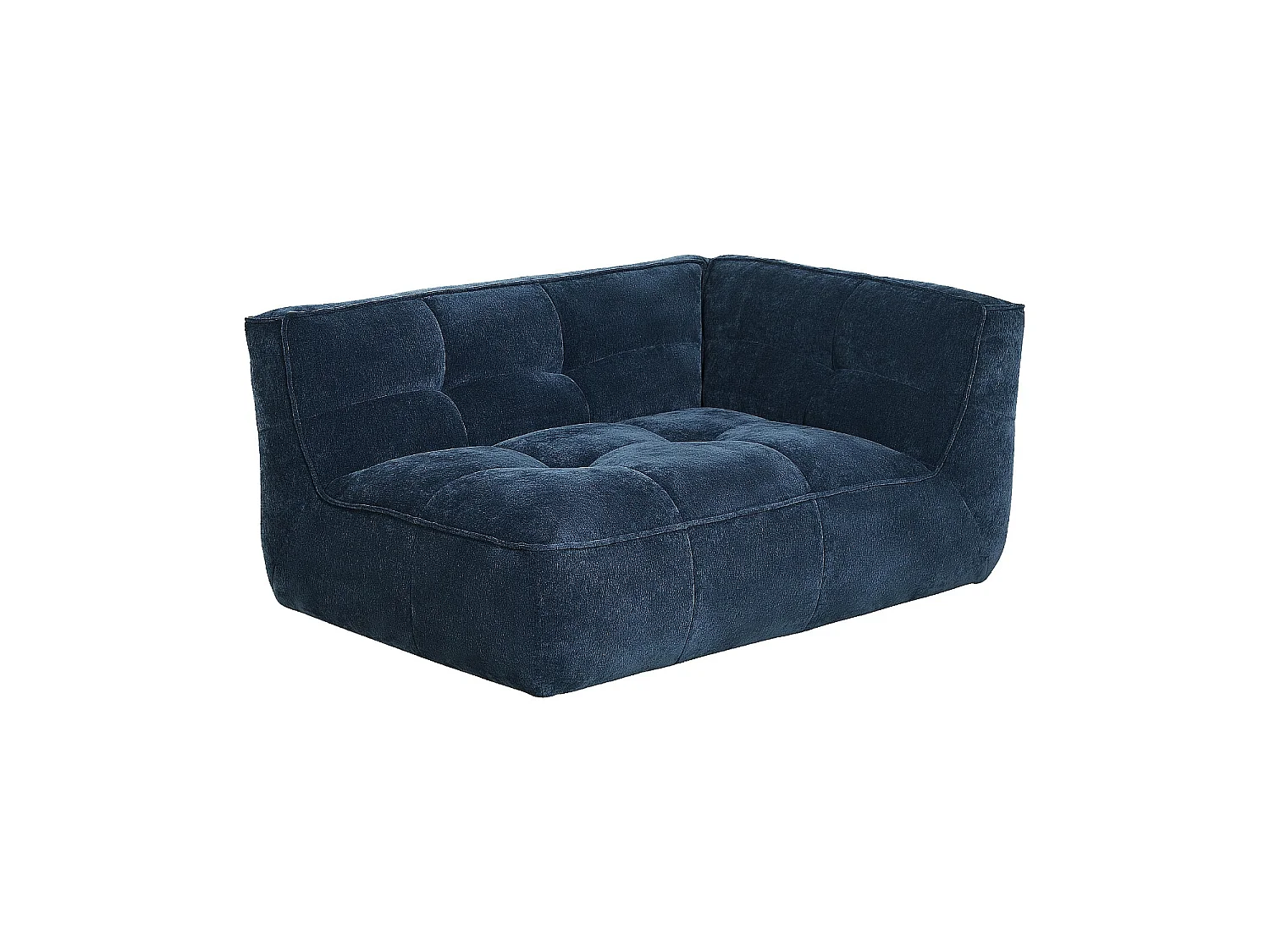 Habitat - Module d'angle droit 2 places en tissu - Bleu océan - Orieto