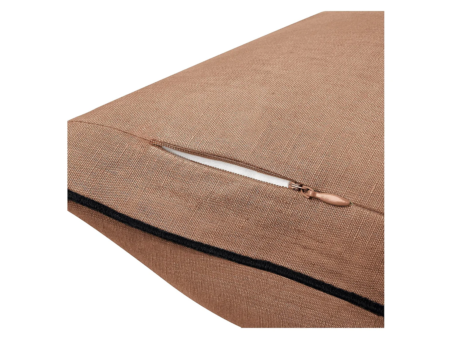 Habitat - Coussin en lin à bourdon noir - 45 x 45 cm - Brun - Brunel