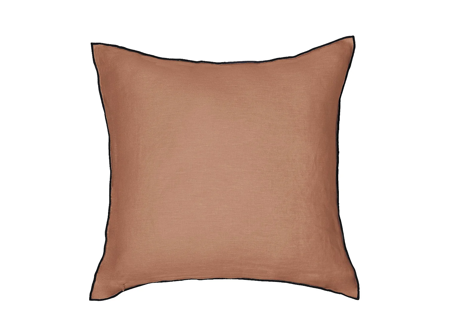 Habitat - Coussin en lin à bourdon noir - 45 x 45 cm - Brun - Brunel