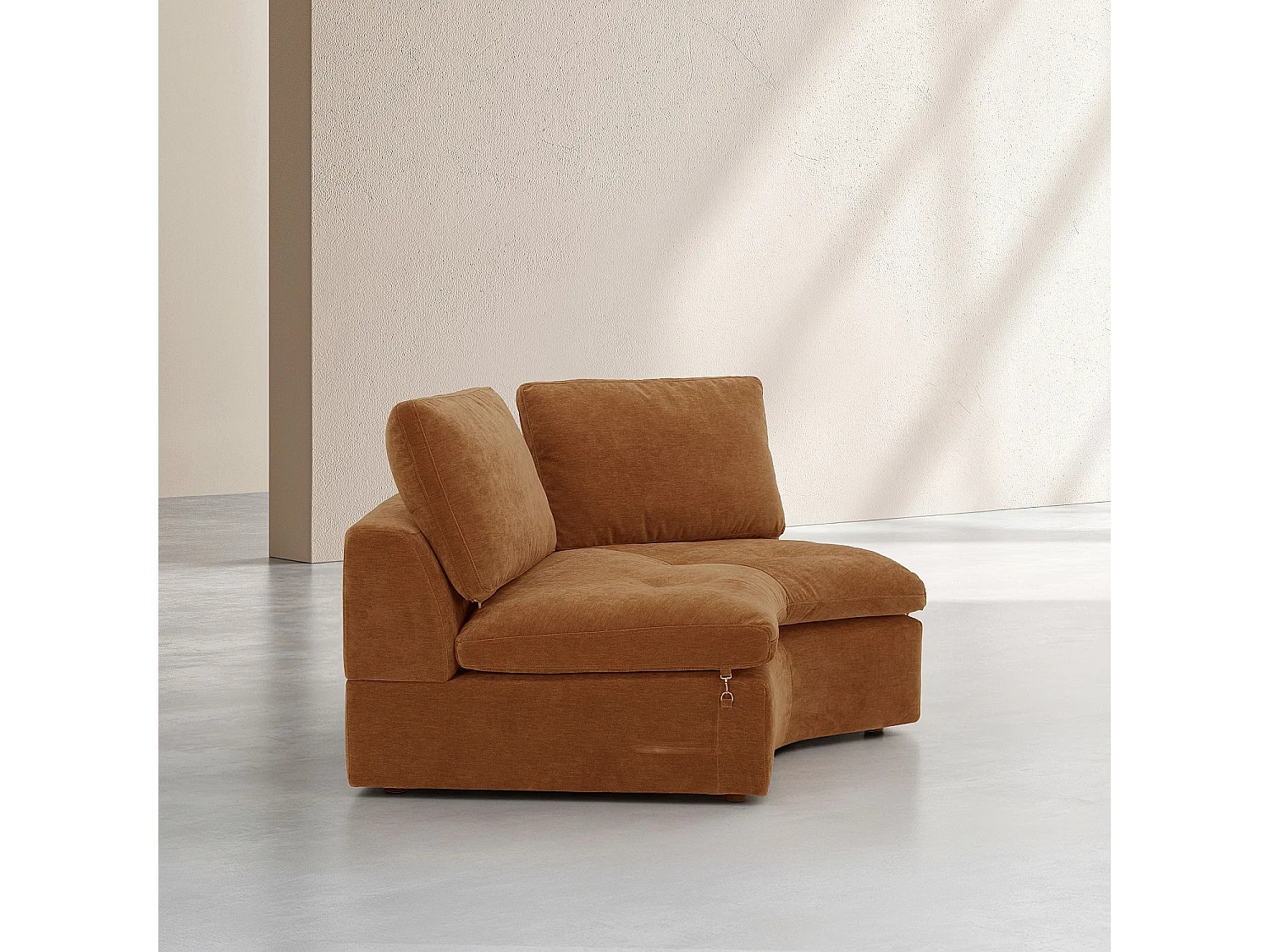 Habitat - Module d'angle incurvé en tissu - Marron noisette - Ameria