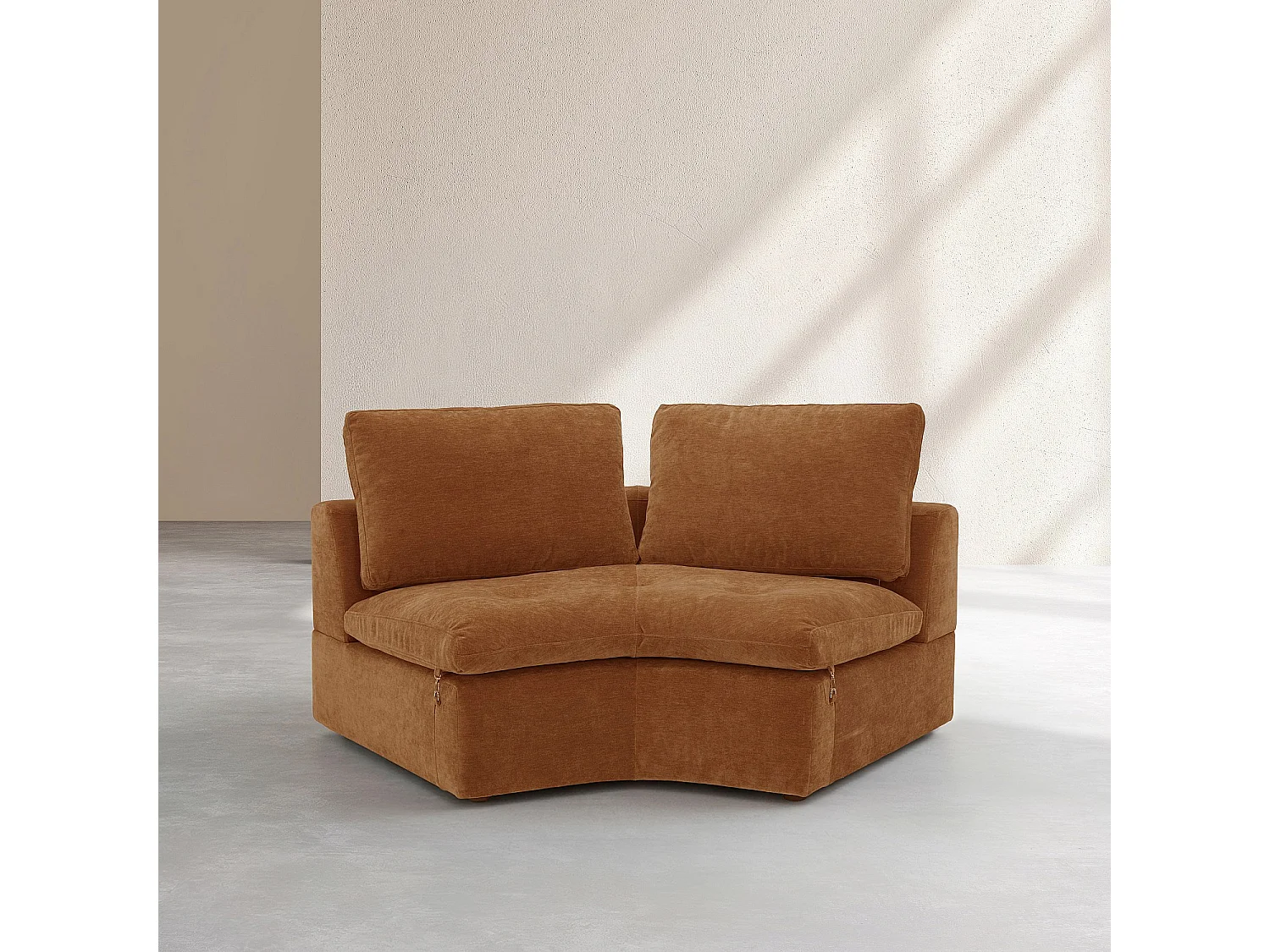 Habitat - Module d'angle incurvé en tissu - Marron noisette - Ameria