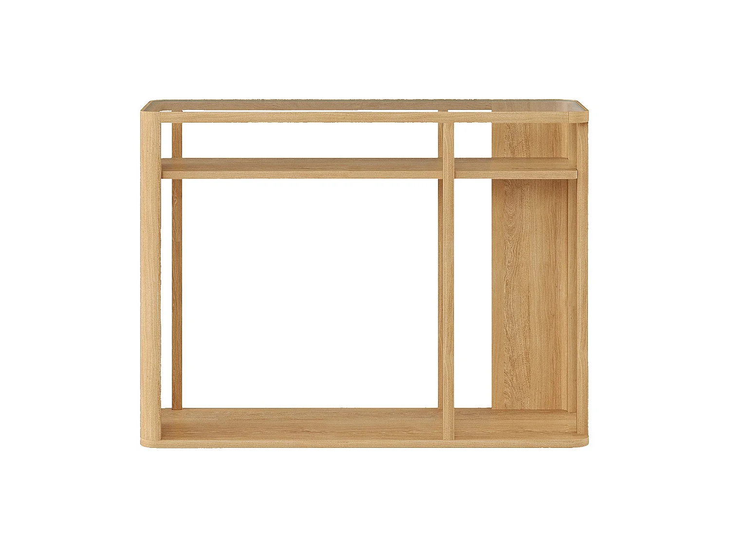 Habitat - Console en bois massif plaqué chêne et verre trempé - Naturel - Design by Hélèna Pille - Adele