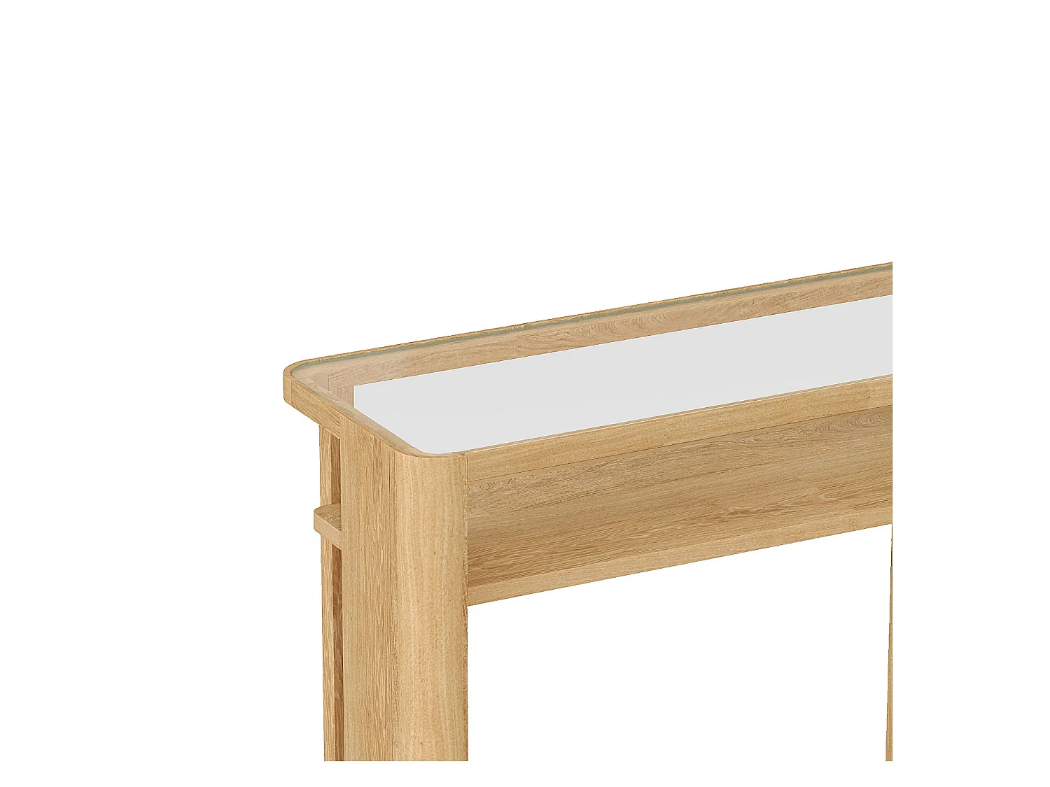 Habitat - Console en bois massif plaqué chêne et verre trempé - Naturel - Design by Hélèna Pille - Adele