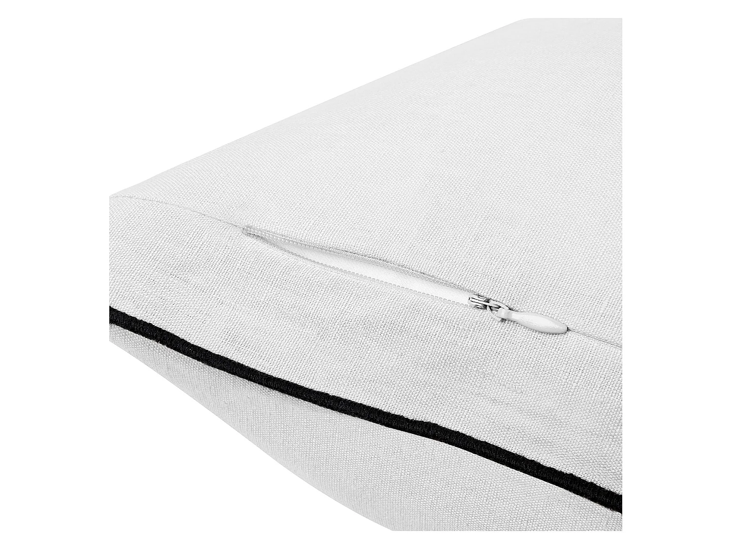 Habitat - Coussin en lin à bourdon noir - 30 x 50 cm - Blanc - Brunel