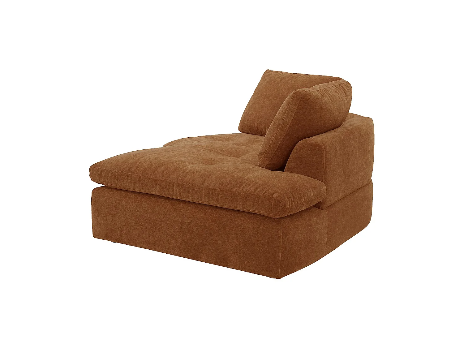 Habitat - Méridienne d'angle droit incurvée en tissu - Marron noisette - Ameria