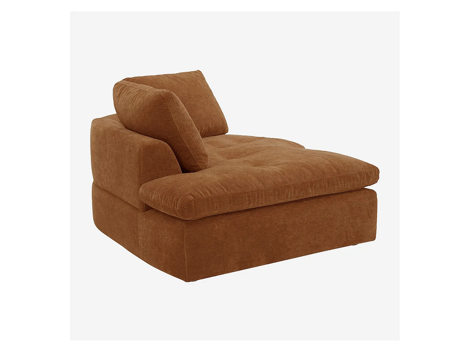Habitat - Méridienne d'angle gauche incurvée en tissu - Marron noisette - Ameria