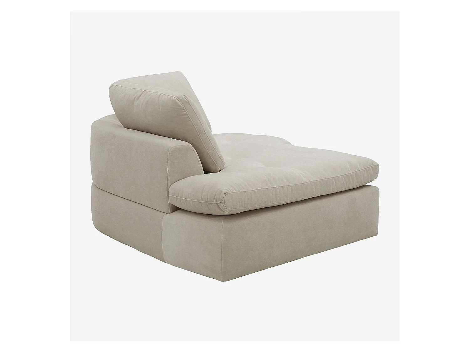 Habitat - Méridienne d'angle gauche incurvée en tissu - Beige meringue - Ameria