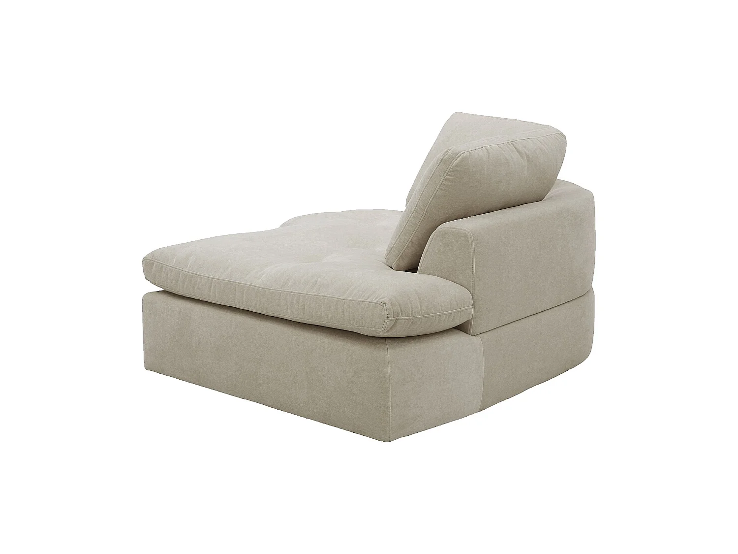 Habitat - Méridienne d'angle droit incurvée en tissu - Beige meringue - Ameria