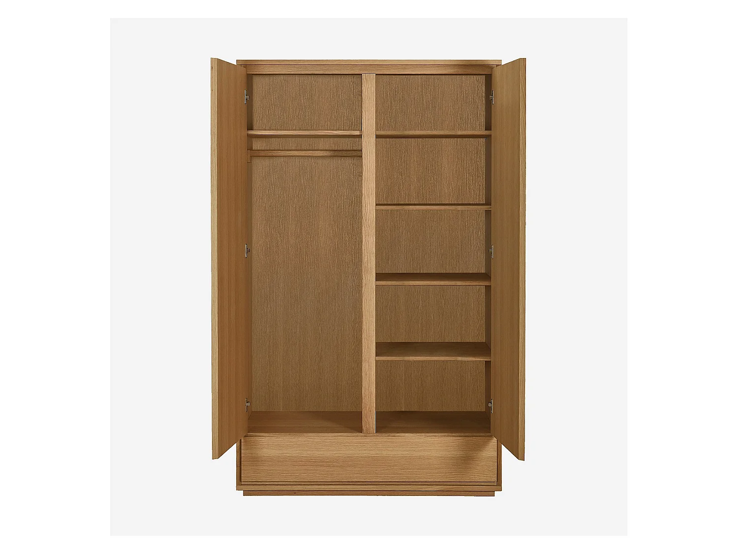 Habitat - Armoire 2 portes et 1 tiroir en chêne - Naturel - Hazo
