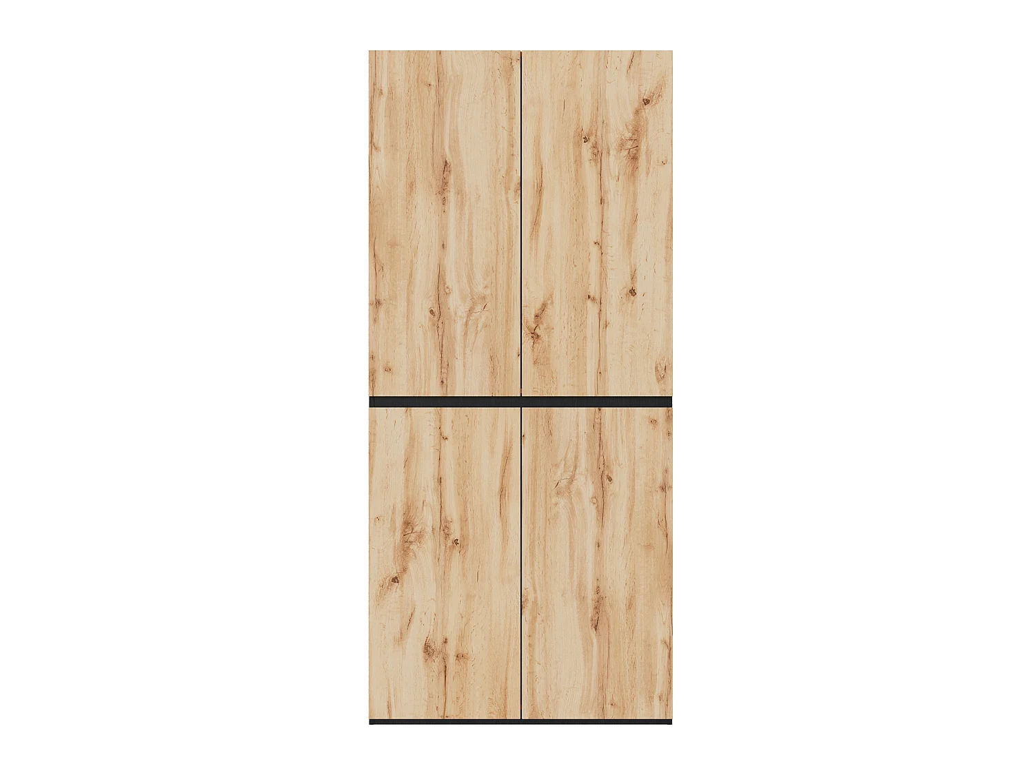 Garderobeskab 90x200 cm med smykkeskuffe - Moderne opbevaringsskab med 4 låger, 1 bøjlestang og skuffer - Natur