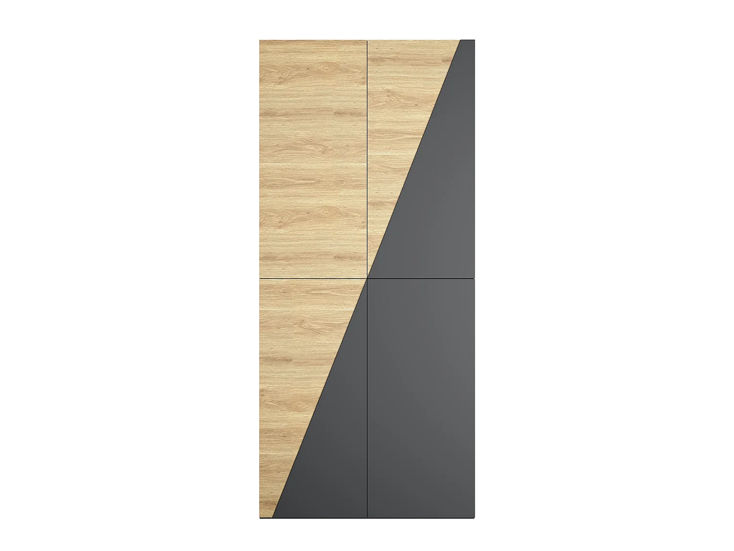 Kleiderschrank 90x200 cm - Aufbewahrungsschrank mit 1 Kleiderstange, Hosenhalter, Aufbewahrungsbox & 2 Schubladen - Holz und Grau