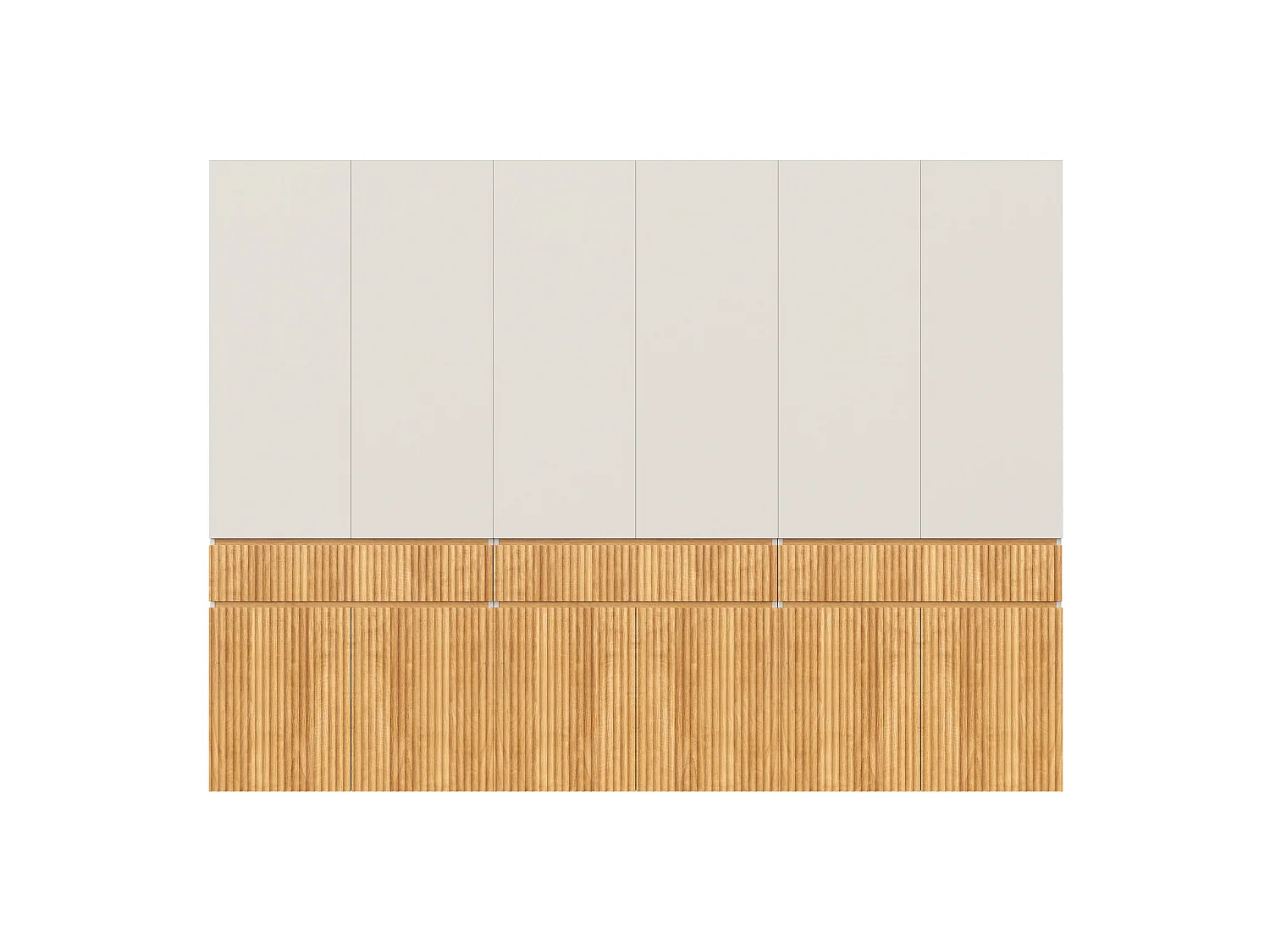 Duża Modułowa Szafa Garderobiana 270x200 cm - Mebel do Przechowywania XXL z 12 Drzwiami, 3 Drążkami na Ubrania i 3 Szufladami - Naturalny