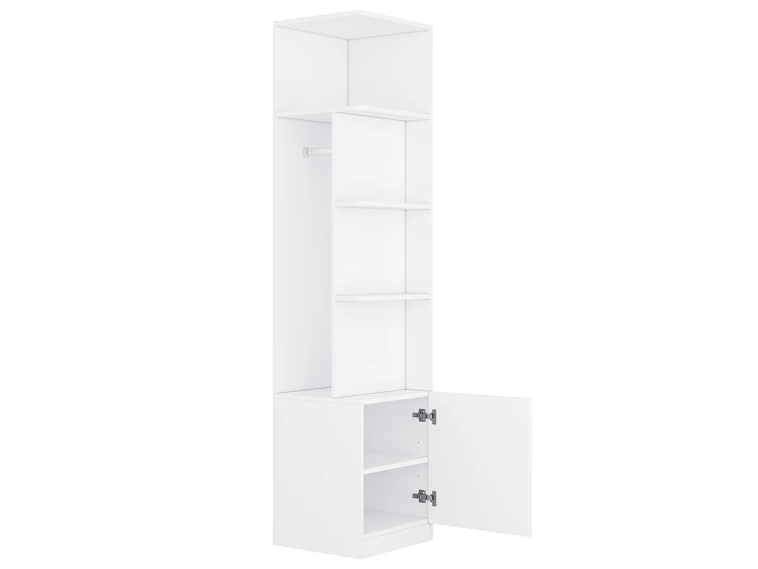 Großer Kleiderschrank 270x200 cm mit Griffen aus Massivholz - XXL-Aufbewahrungsschrank mit 6 Türen, 4 Kleiderstangen & 4 Schubladen - Weiß