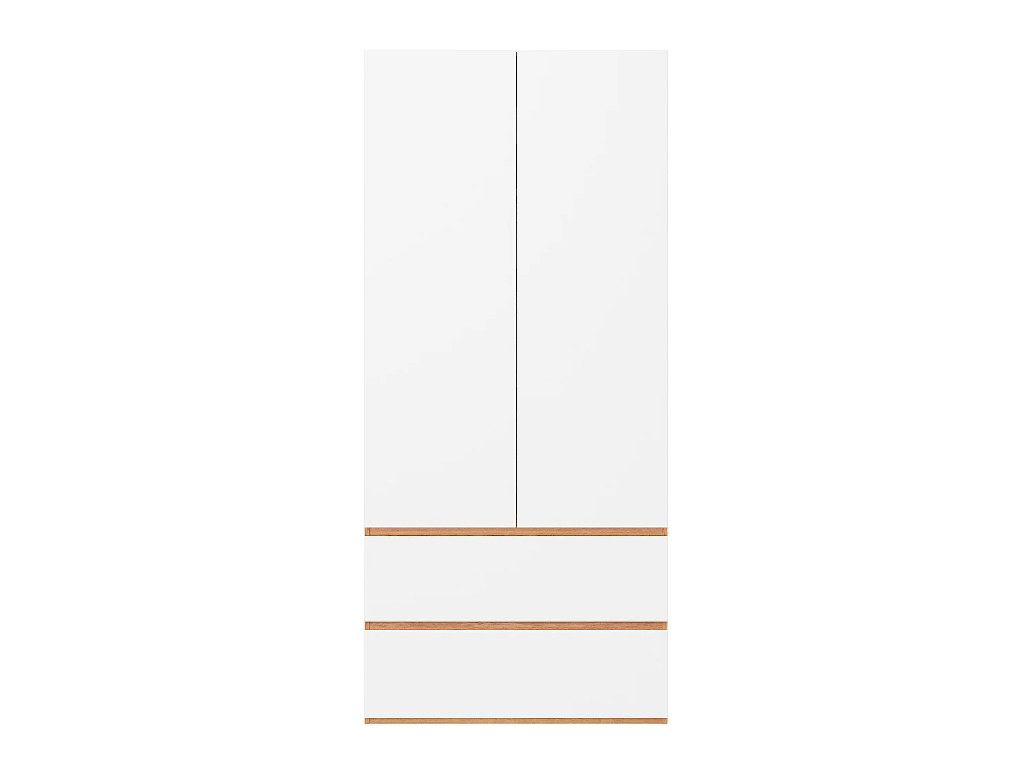 Szafa Garderobiana 90x200 cm - Nowoczesny Mebel do Przechowywania z 2 Drzwiami, 1 Drążkiem na Ubrania, Półką i 2 Szufladami - Biała