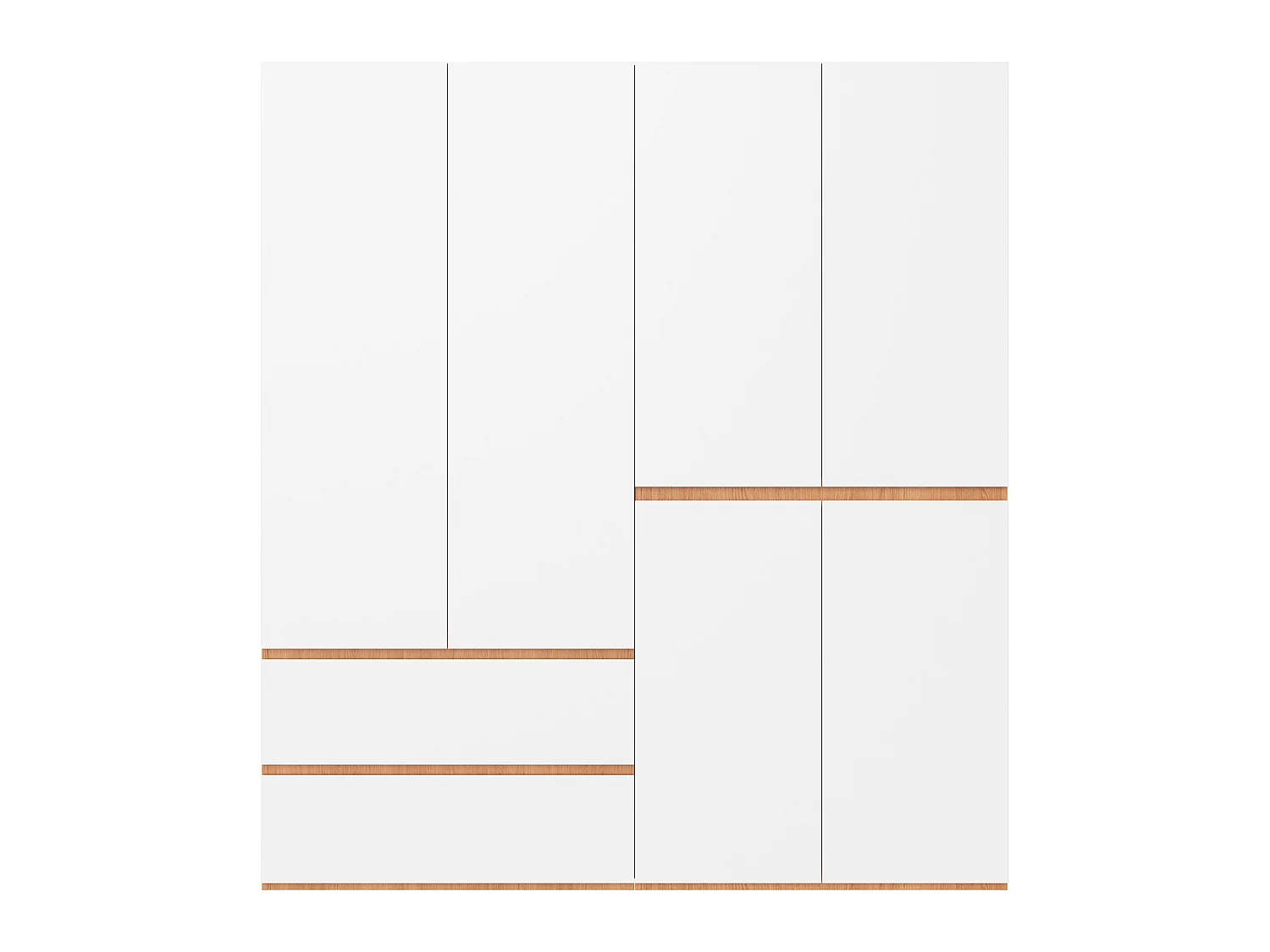 Duża Szafa Garderobiana 180x200 cm - Mebel do Przechowywania XXL z 6 Drzwiami, 2 Drążkami na Ubrania i 5 Szufladami - Biała