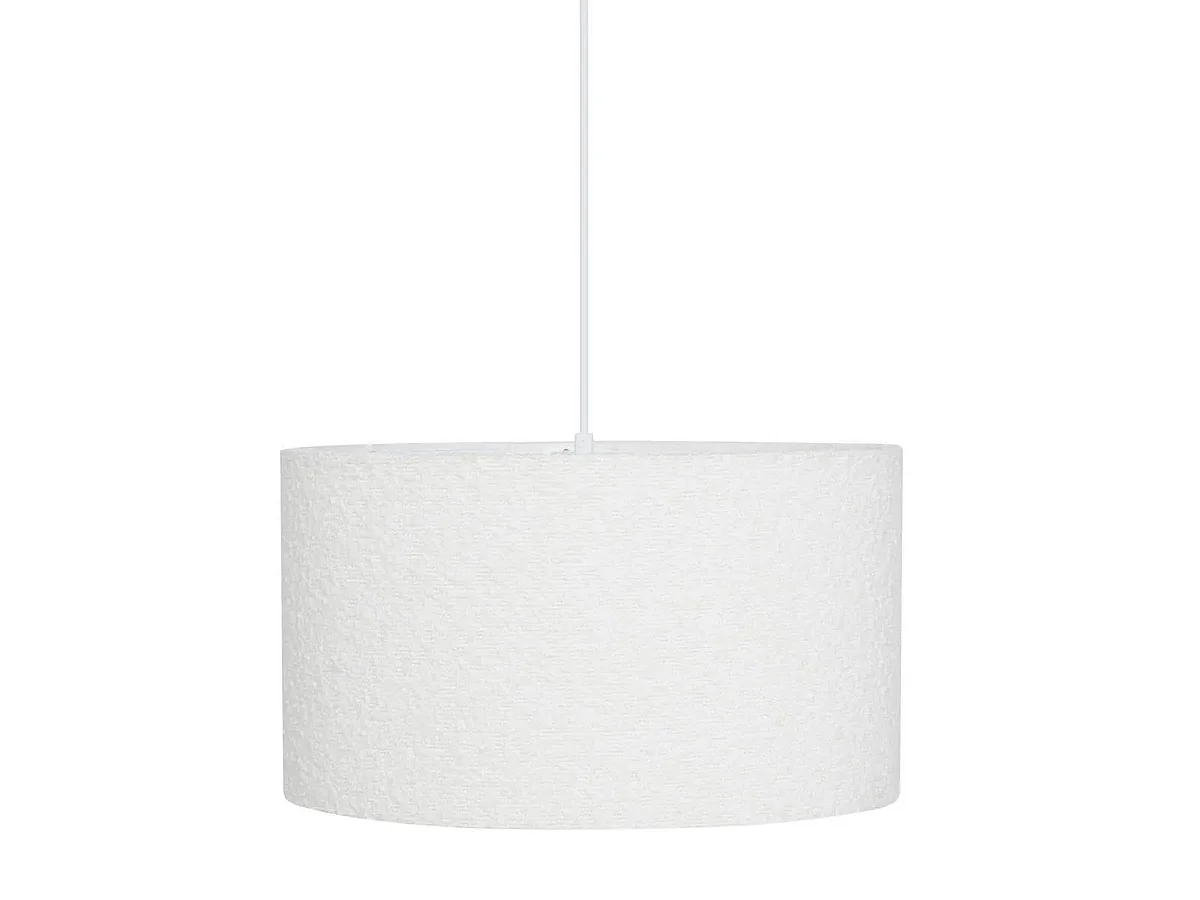 Abat Jour en Tissu Bouclette "Beline" 40cm Blanc