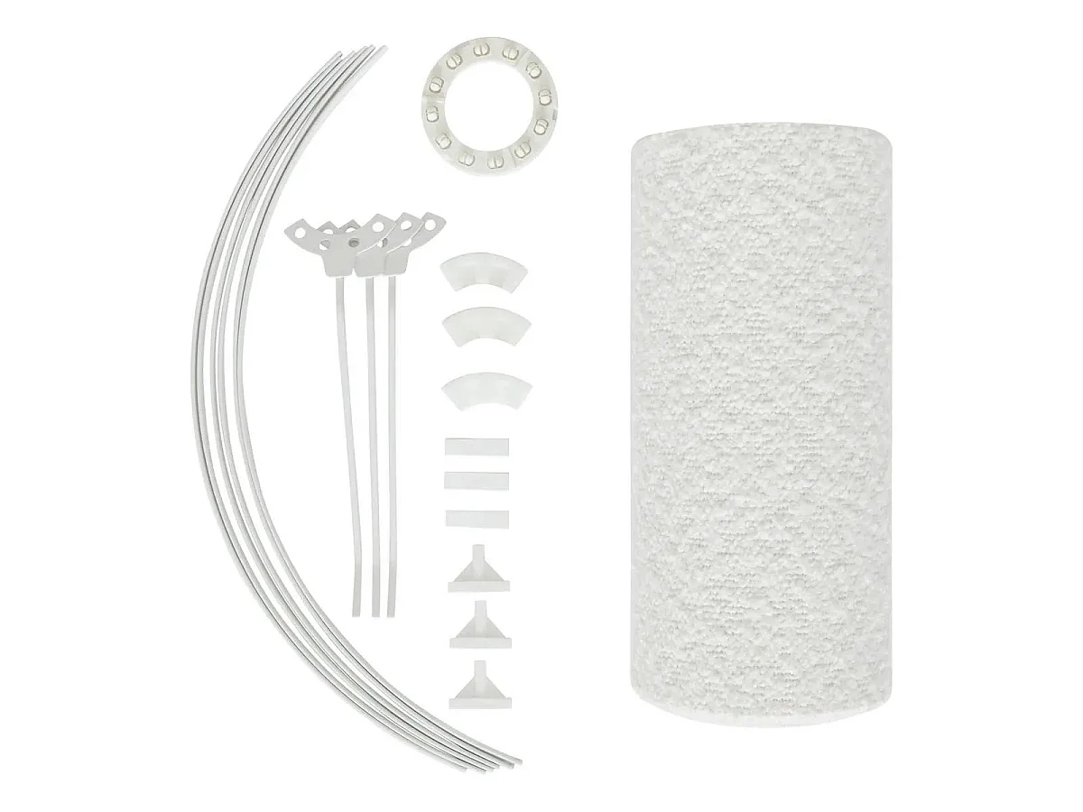 Abat Jour en Tissu Bouclette "Beline" 40cm Blanc