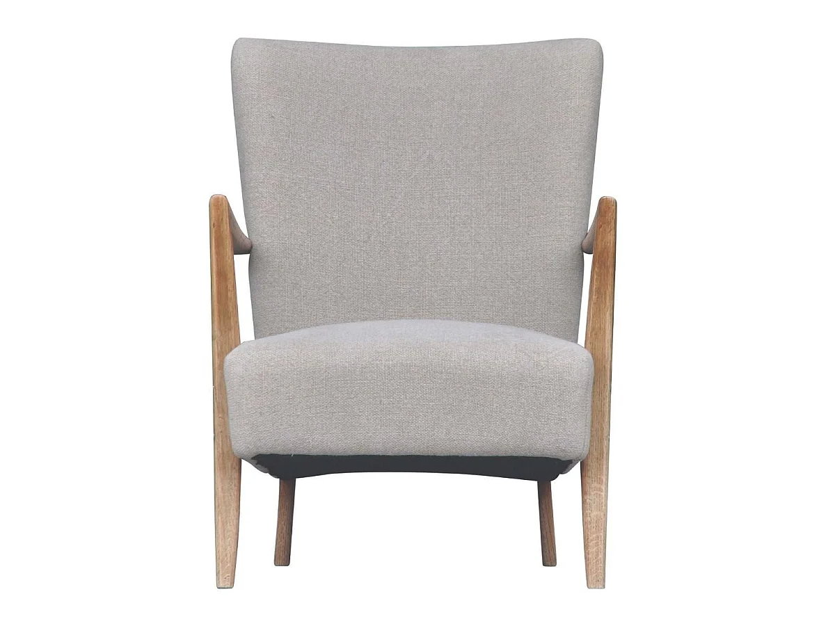 Fauteuil de salon chêne et lin, Jacques