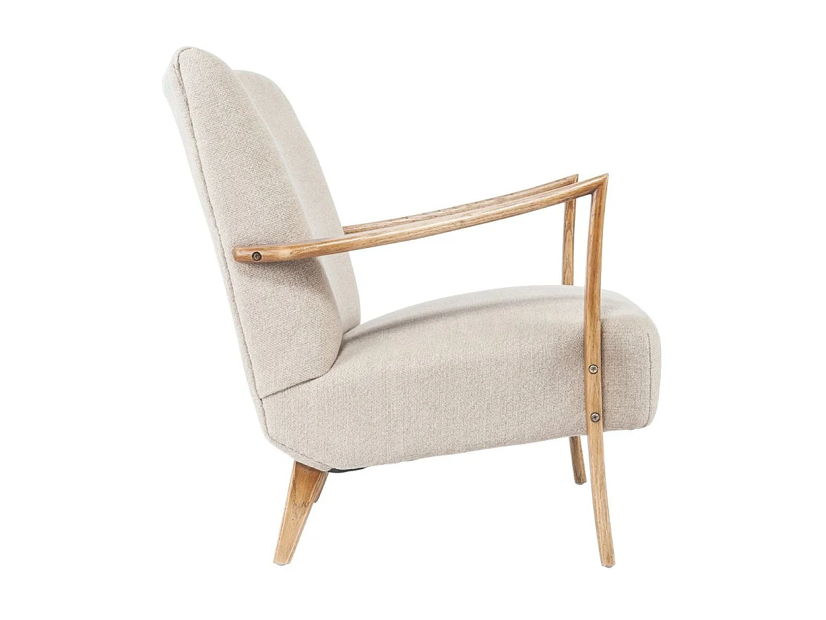 Fauteuil de salon chêne et lin, Jacques