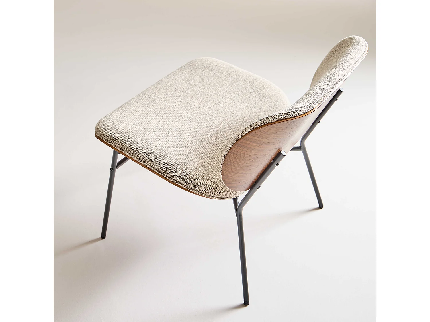 Fauteuil en tissu écru SERGE