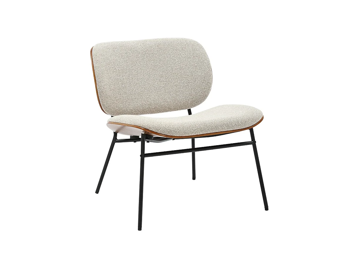 Fauteuil en tissu écru SERGE