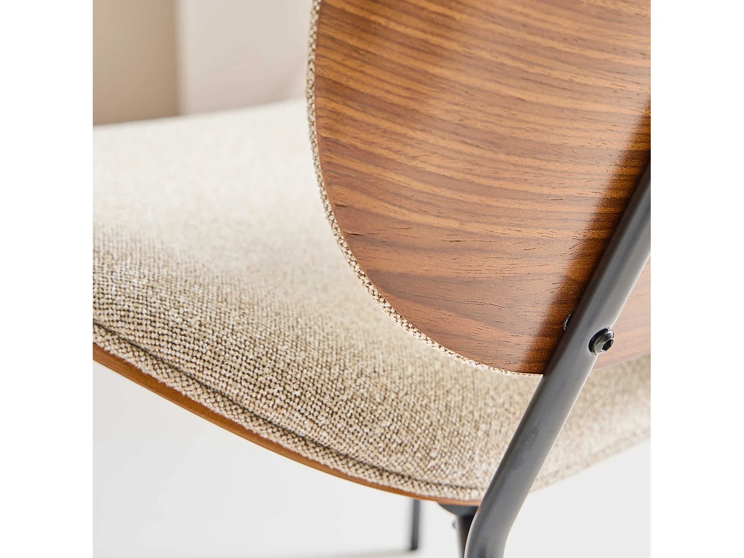 Fauteuil en tissu écru SERGE
