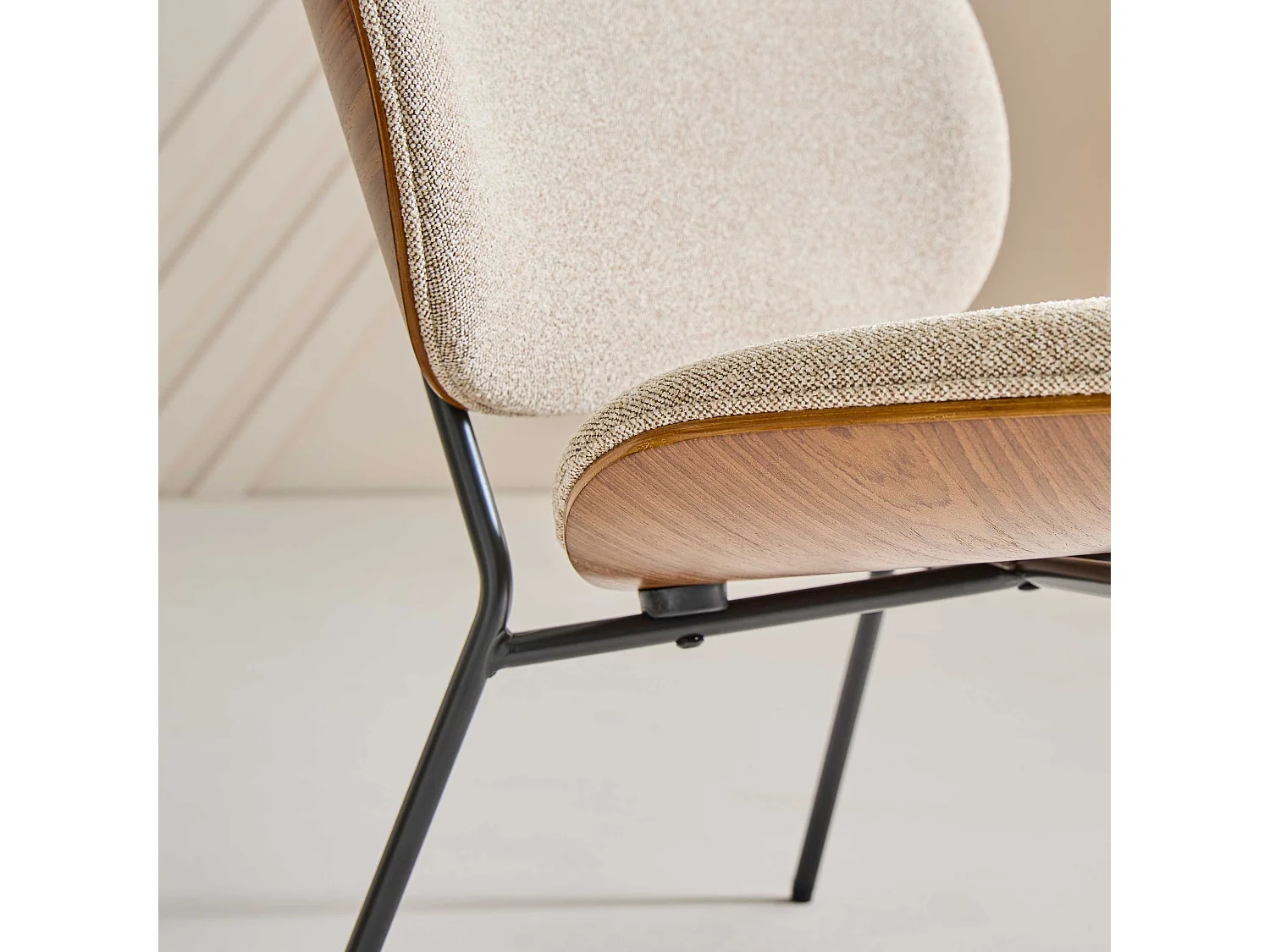 Fauteuil en tissu écru SERGE