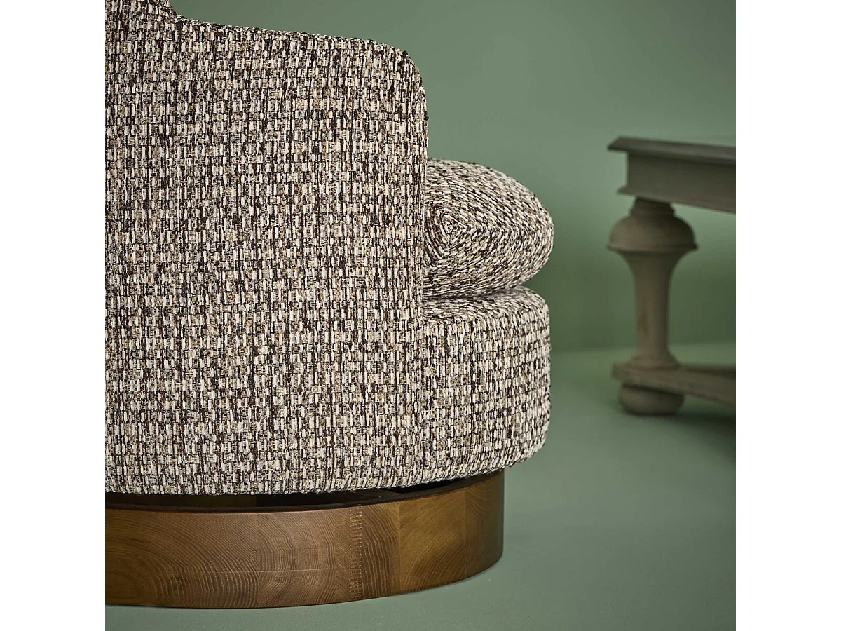 Tweed-Drehsessel brauner SINCLAIR
