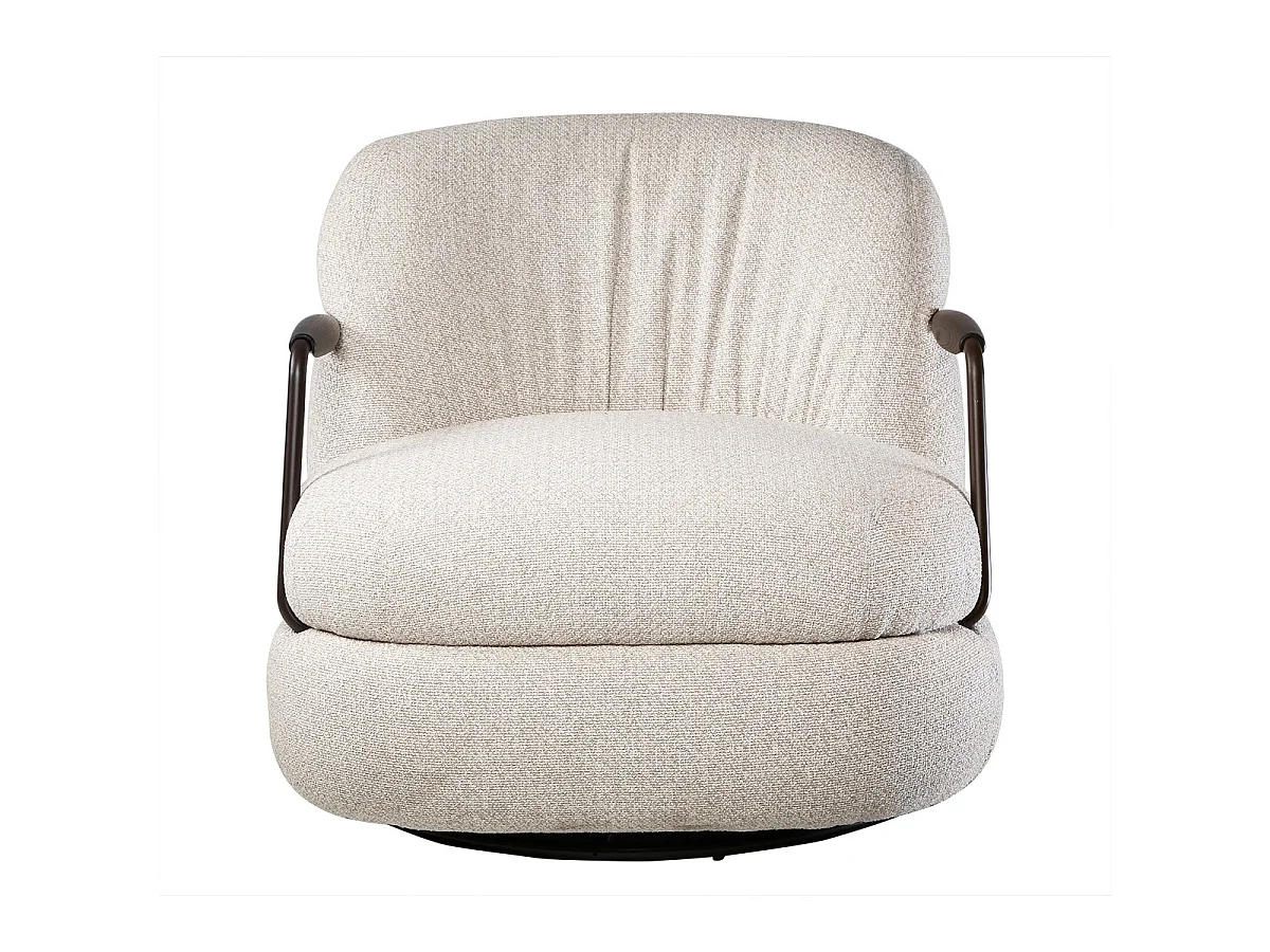 Fauteuil en tissu écru - MICHEL