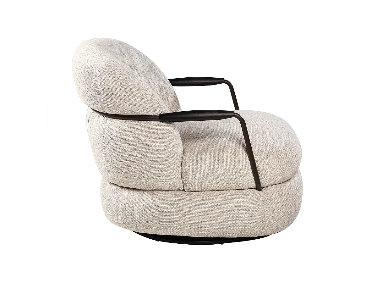 Fauteuil en tissu écru - MICHEL