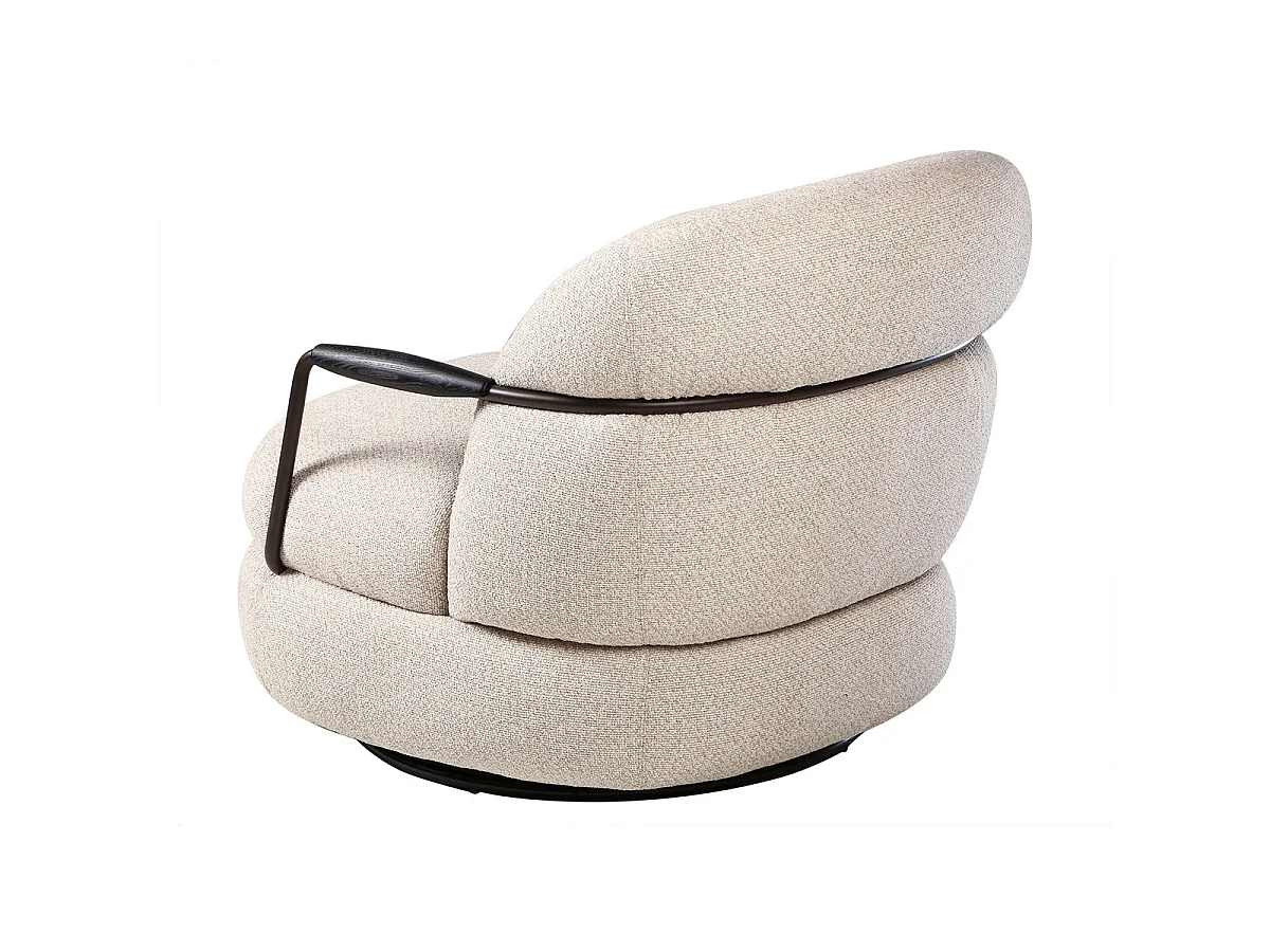 Fauteuil en tissu écru - MICHEL